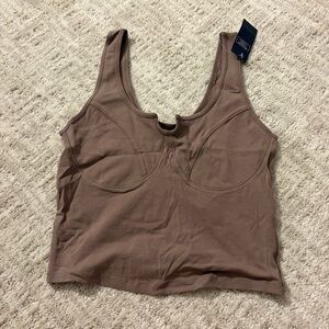 Abercrombie cotton seamless corset Cropped maice brown Tank BNWT